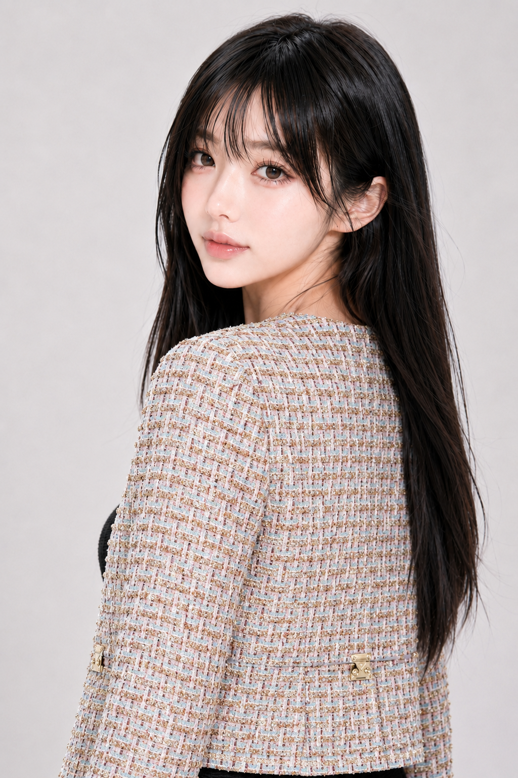 이자벨앤코 프리미엄 트위드 원단 조직감